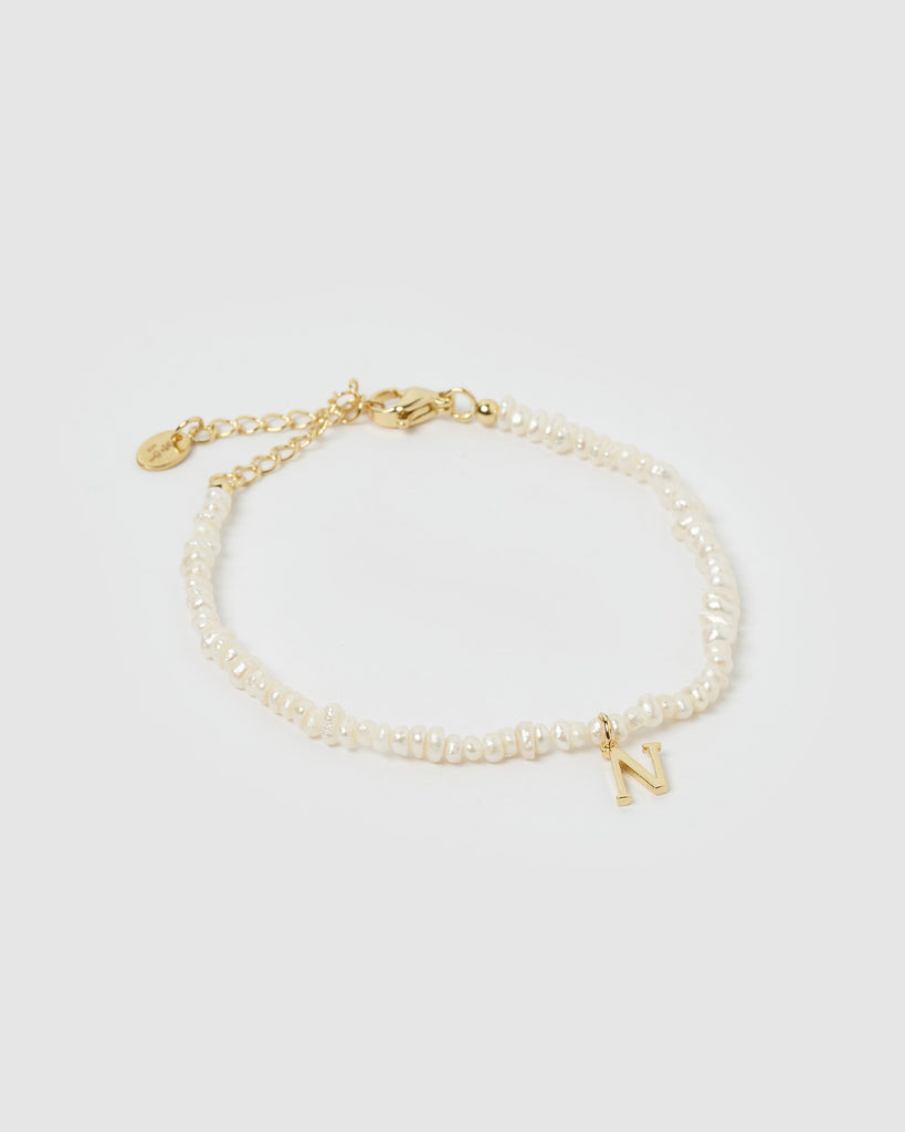 Miz Casa & Co Pearl Letter N Bracelet