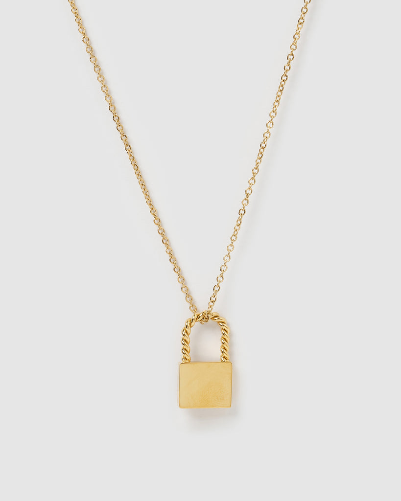 Miz Casa & Co Riley Lock Necklace Gold