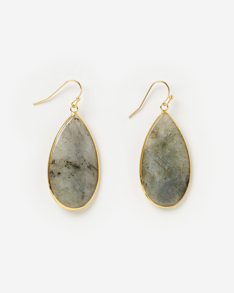 Miz Casa & Co Sea Petal Earrings Labradorite Gold