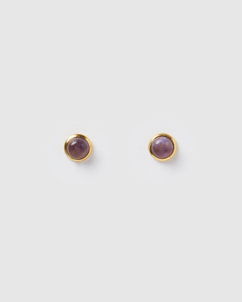 Miz Casa & Co Sunlit Stud Earrings Amethyst Gold