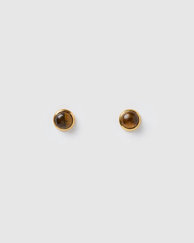 Miz Casa & Co Anenome Stud Earrings Tiger's Eye