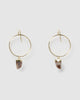 Miz Casa & Co Stone Charm Earrings Gold Brown Marble