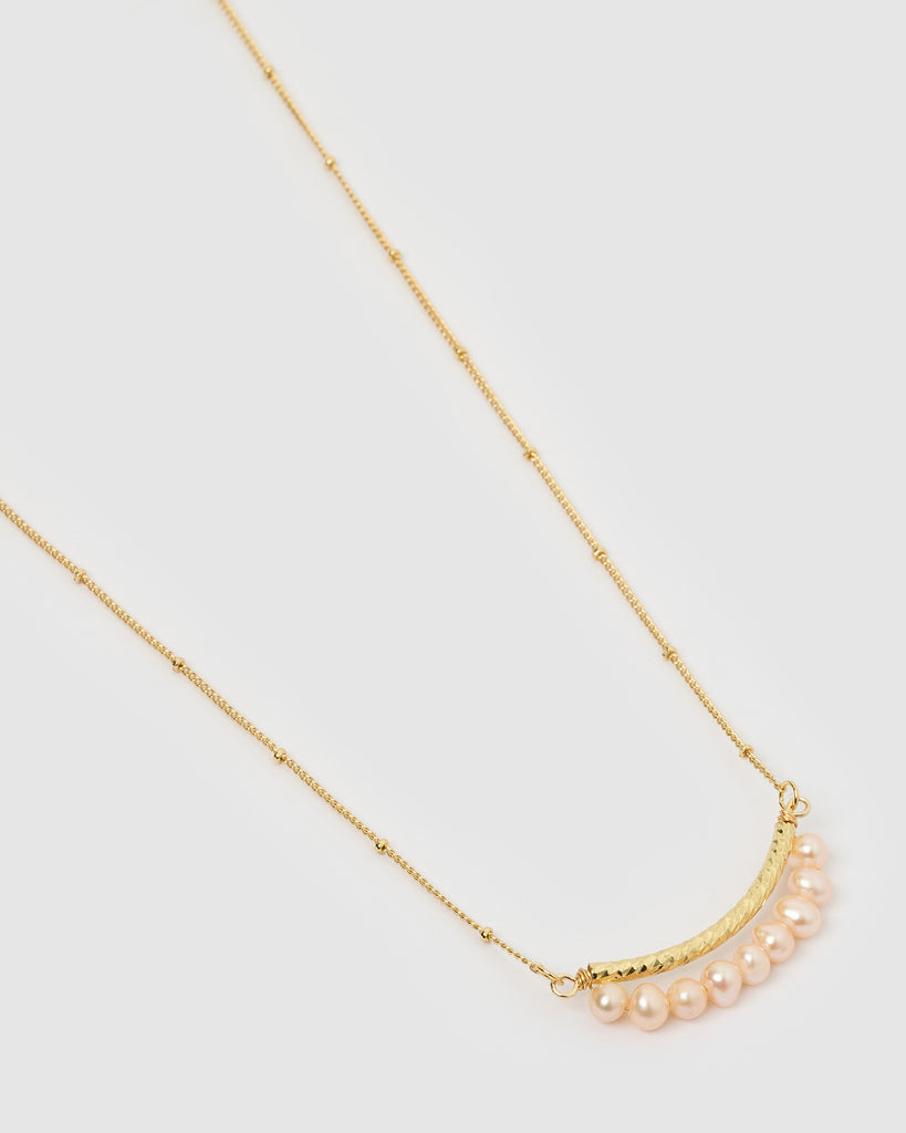 Miz Casa & Co Tempest Freshwater Pearl Necklace Gold Pink