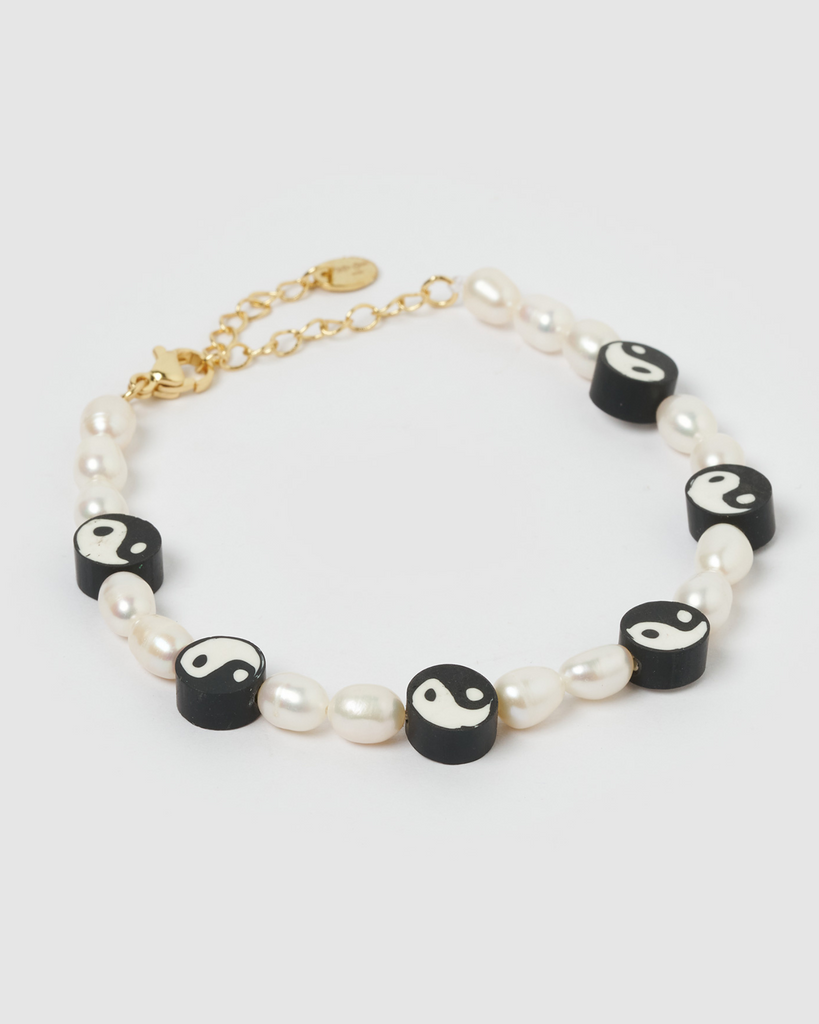 Miz Casa & Co Yin Yang Bracelet Black Pearl