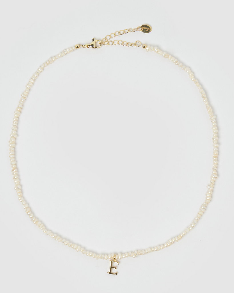 Miz Casa & Co Pearl Letter E Necklace