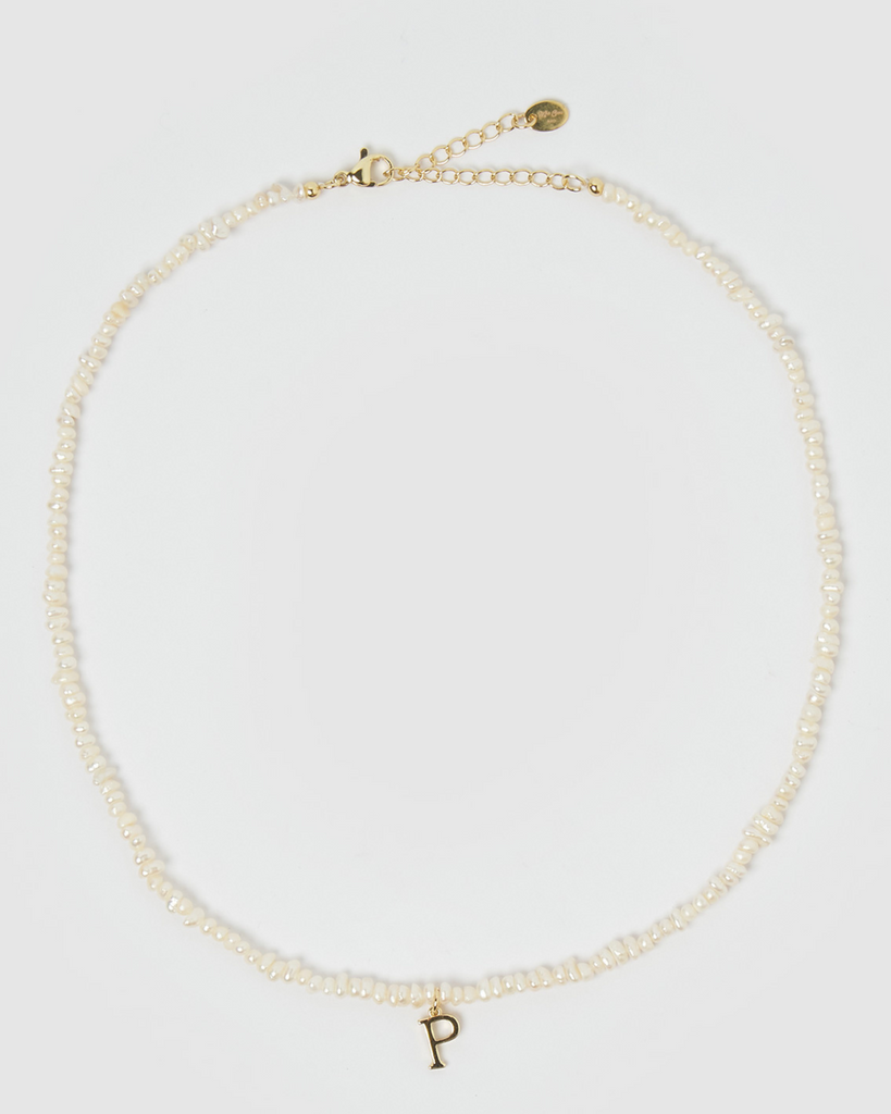 Miz Casa & Co Pearl Letter P Necklace