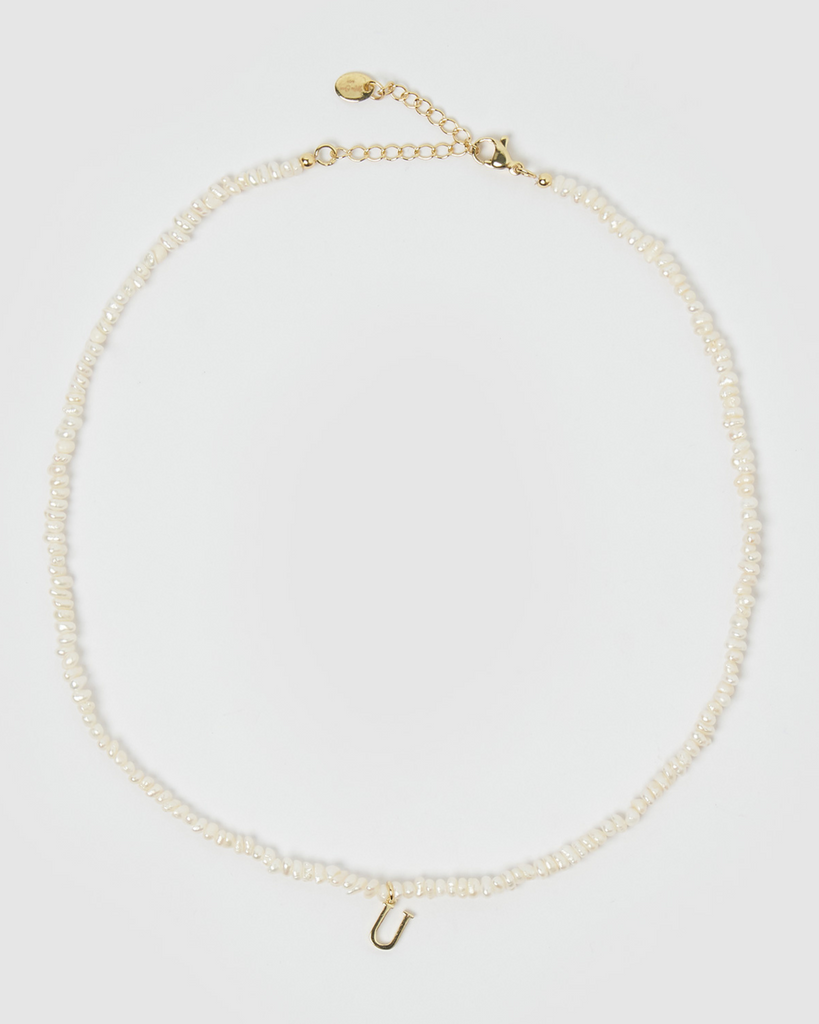 Miz Casa & Co Pearl Letter U Necklace