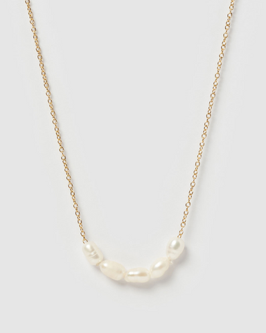 Miz Casa & Co Forever After Necklace Silver Pearl