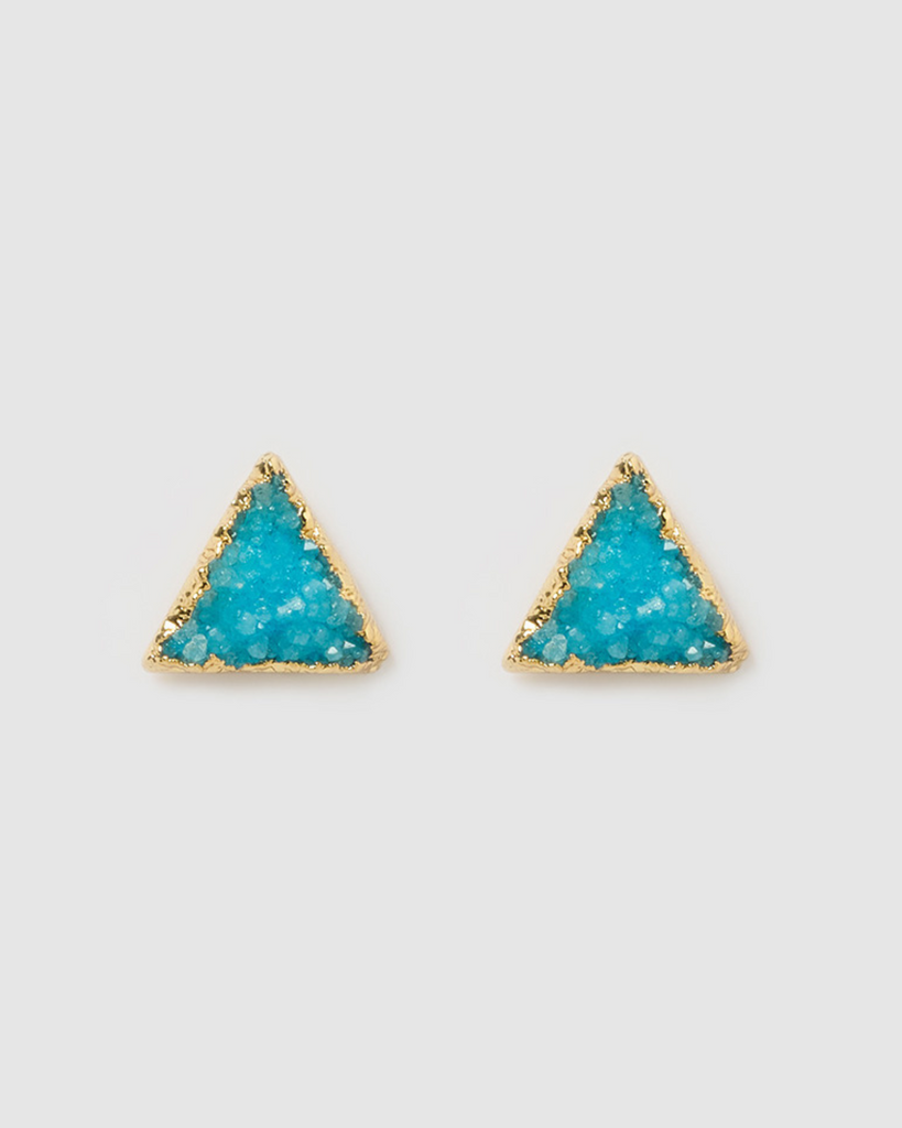 Miz Casa & Co Dusky Stud Earrings Turquoise Gold