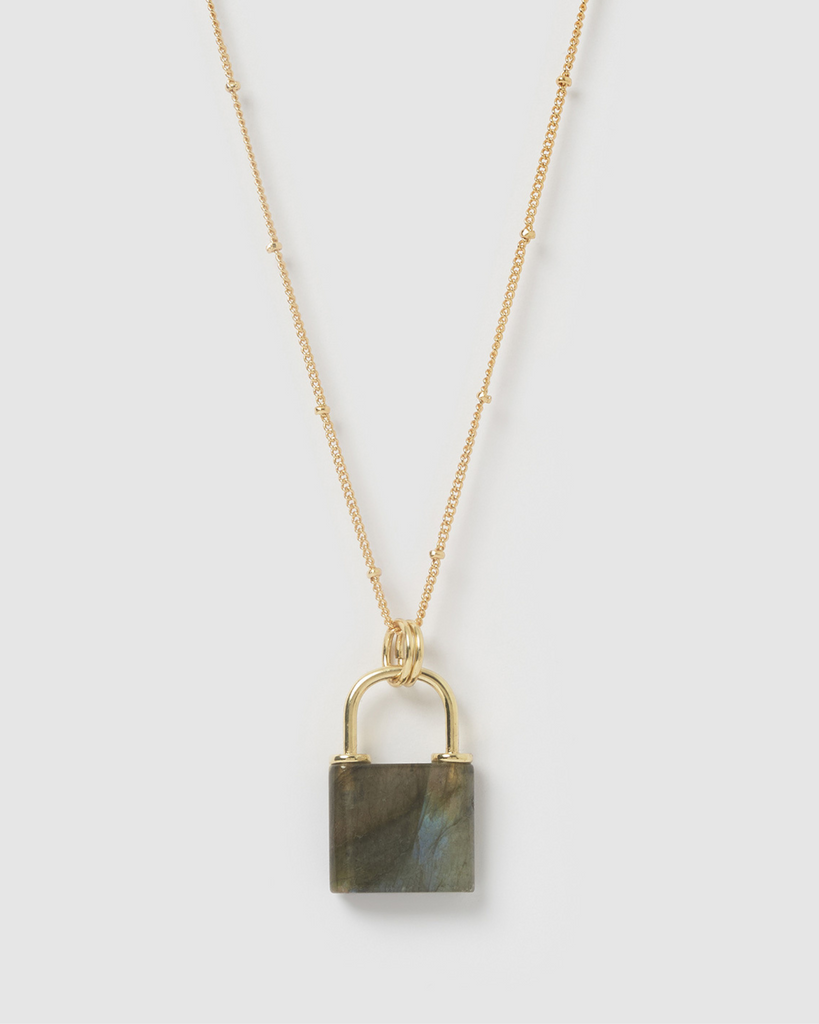 Miz Casa & Co Jess Lock Necklace Smokey Quartz