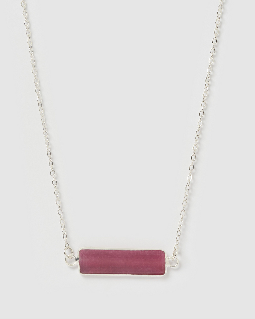 Miz Casa & Co Maz Necklace Silver Red Jasper