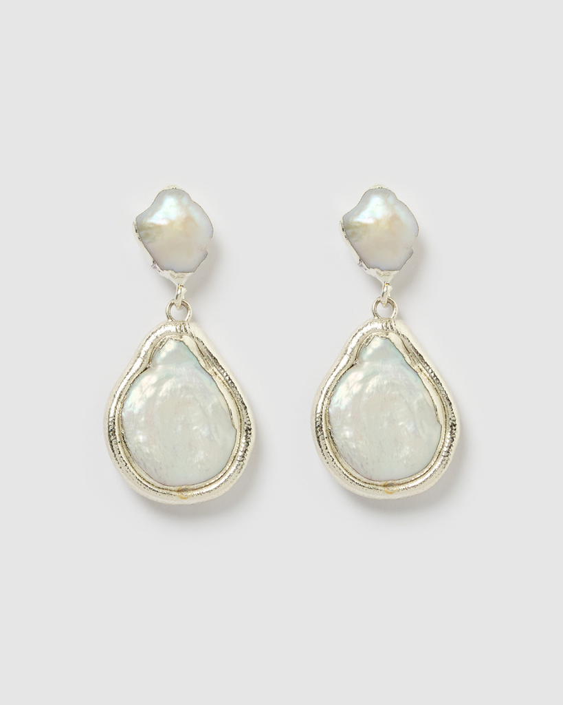 Miz Casa & Co Olivia Earring Silver Pearl