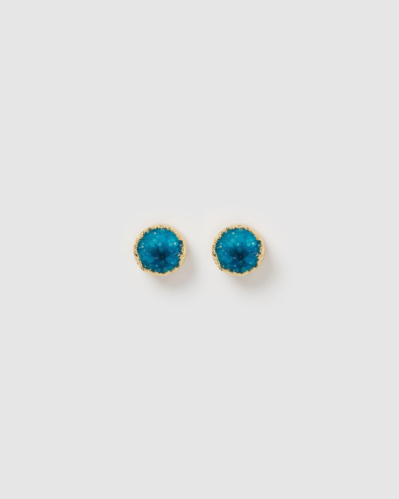 Miz Casa & Co Rand Stud Earrings Turquoise Gold
