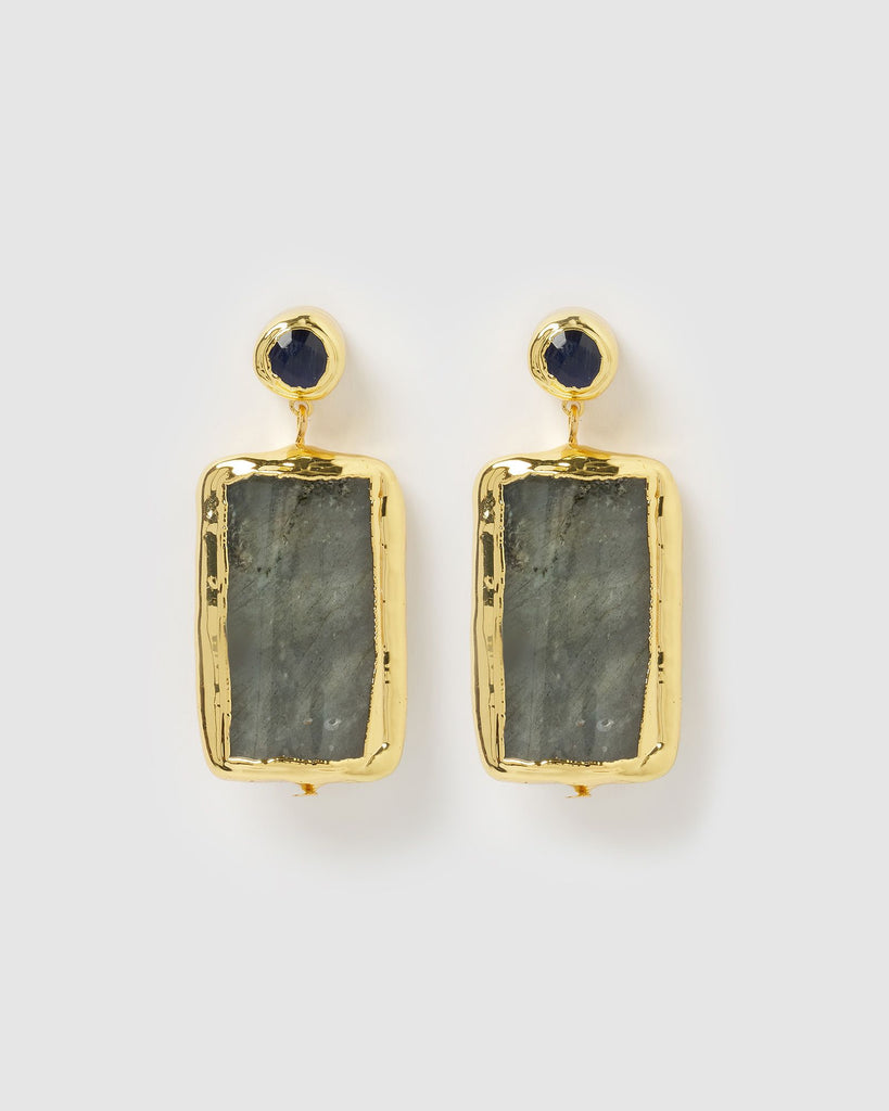 Miz Casa & Co Rose Earring Labrodite Gold
