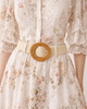 Miz Casa & Co Cream Rattan Woven Belt