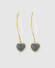 Miz Casa & Co Hazel Heart Hook Earrings Smokey Quartz