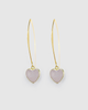 Miz Casa & Co Hazel Heart Studs Earrings Rose Quartz