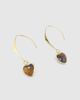 Miz Casa & Co Hazel Heart Hook Earrings Tigers Eye