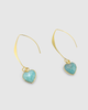 Miz Casa & Co Hazel Heart Hook Earrings Jade