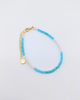 Miz Casa & Co Crystal Beaded Bracelet Stack Light Blue Single Pearl