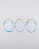 Miz Casa & Co Crystal Beaded Bracelet Stack Light Blue Single Pearl