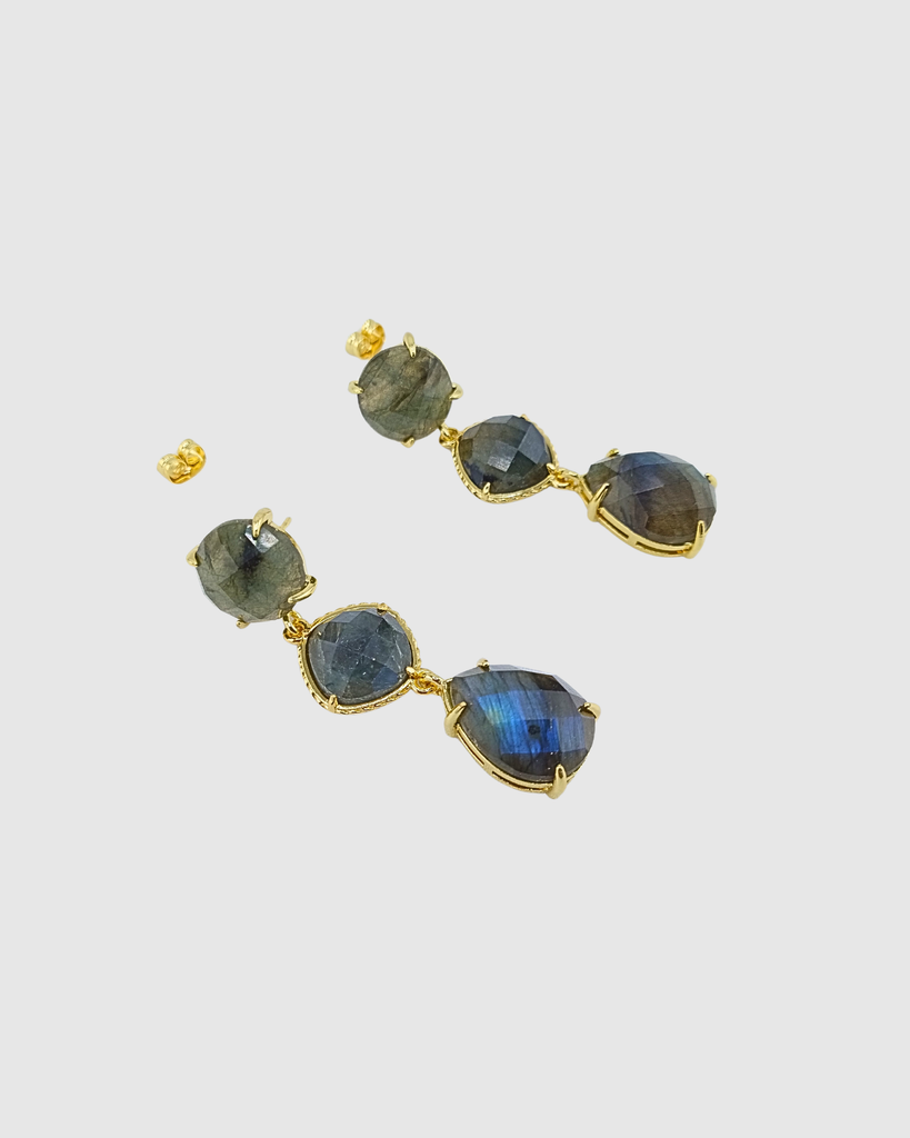 Miz Casa & Co Paloma Earrings Smokey Quartz Gold