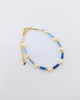 Miz Casa & Co Crystal Beaded Bracelet Stack Navy Multi Pearl