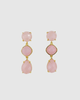 Miz Casa & Co Paloma Earrings Rose Quartz Gold