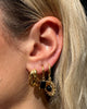 Miz Casa & Co Darcy Huggie Earrings Gold Black Agate