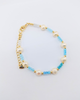Miz Casa & Co Crystal Beaded Bracelet Stack Light Blue Multi Pearl