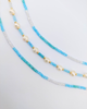 Miz Casa & Co Crystal Beaded Bracelet Stack Light Blue Multi Pearl