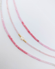 Miz Casa & Co Crystal Beaded Bracelet Stack Pink Single Pearl