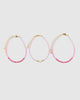 Miz Casa & Co Crystal Beaded Bracelet Stack Pink Single Pearl