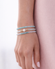 Miz Casa & Co Crystal Beaded Bracelet Stack Light Blue Single Pearl