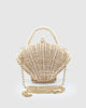 Miz Casa & Co Shell Clutch Woven Bag Natural