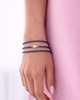Miz Casa & Co Crystal Beaded Bracelet Stack Navy Single Pearl