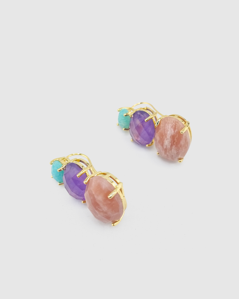 Miz Casa & Co Cleo Gemstone Studs Earrings Multi
