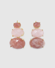 Miz Casa & Co Cleo Gemstone Studs Earrings Pink Multi