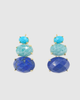 Miz Casa & Co Cleo Gemstone Studs Earrings Blue Multi