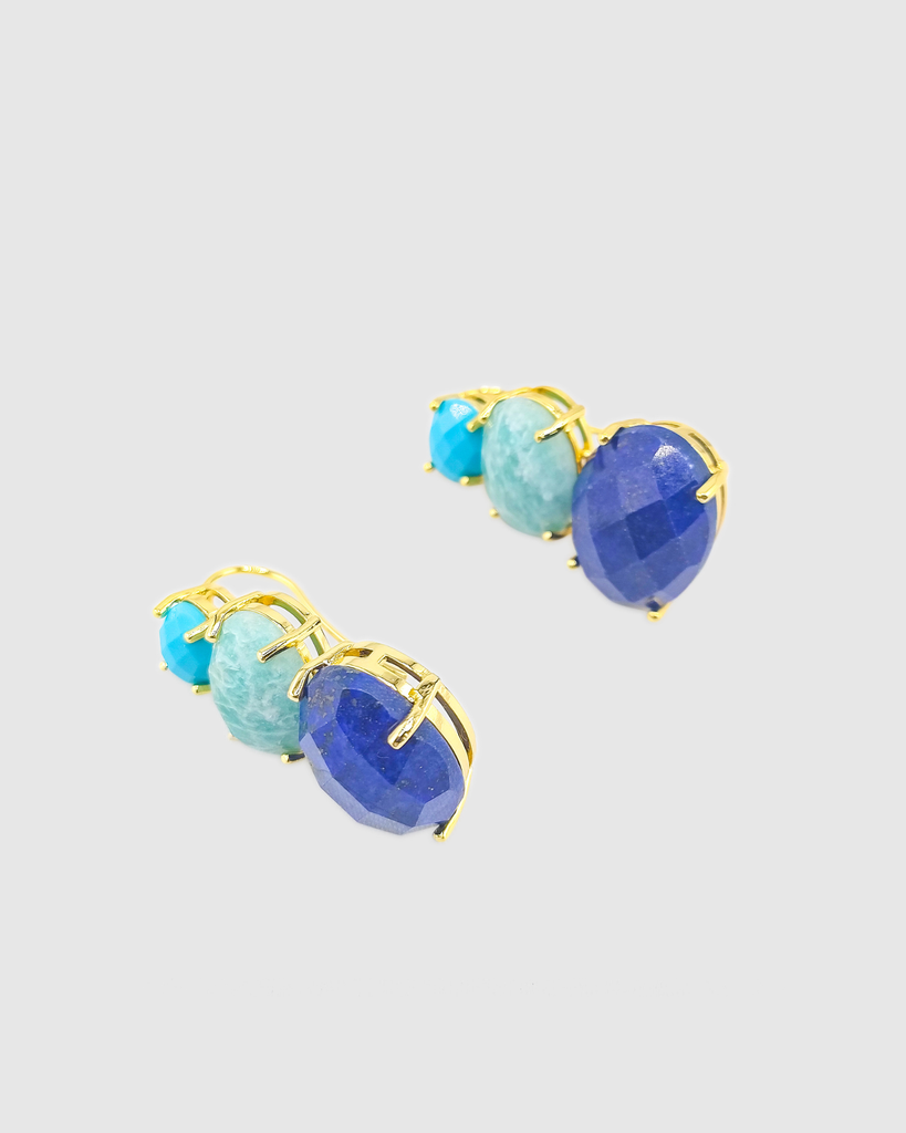 Miz Casa & Co Cleo Gemstone Studs Earrings Blue Multi
