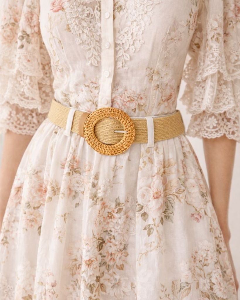 Miz Casa & Co Round Rattan Plain Woven Belt