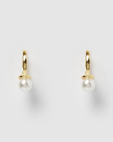 Miz Casa & Co Ambra Earrings Silver Pearl