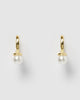 Miz Casa & Co Daisy Mini Huggie Earring Gold Pearl