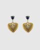 Miz Casa & Co Adore Ribbed Heart Drop Earrings