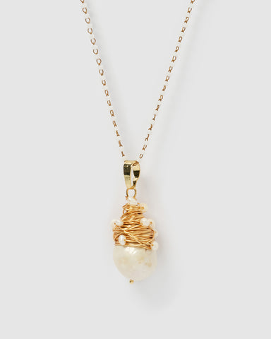 Miz Casa & Co Fantasy Pendant Perfume Bottle Necklace Blue Lapis Gold