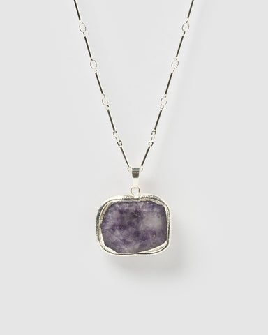 Miz Casa & Co Solitaire Pendant Necklace Amethyst Gold