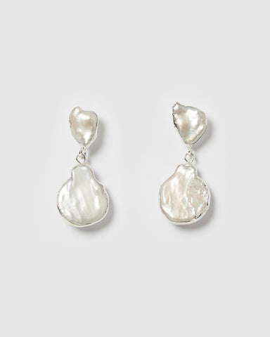 Miz Casa & Co Immortal Drop Earrings Gold Pearl