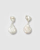 Miz Casa & Co Ambra Earrings Silver Pearl