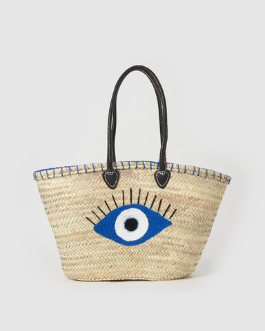 Miz Casa & Co Lana Evil Eye Basket Bag Brown