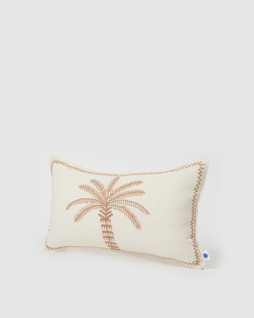 Miz Casa & Co Rectangle Palm Pillow Case Beige